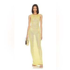 Asta Resort Yellow Sequin Maxi Dress